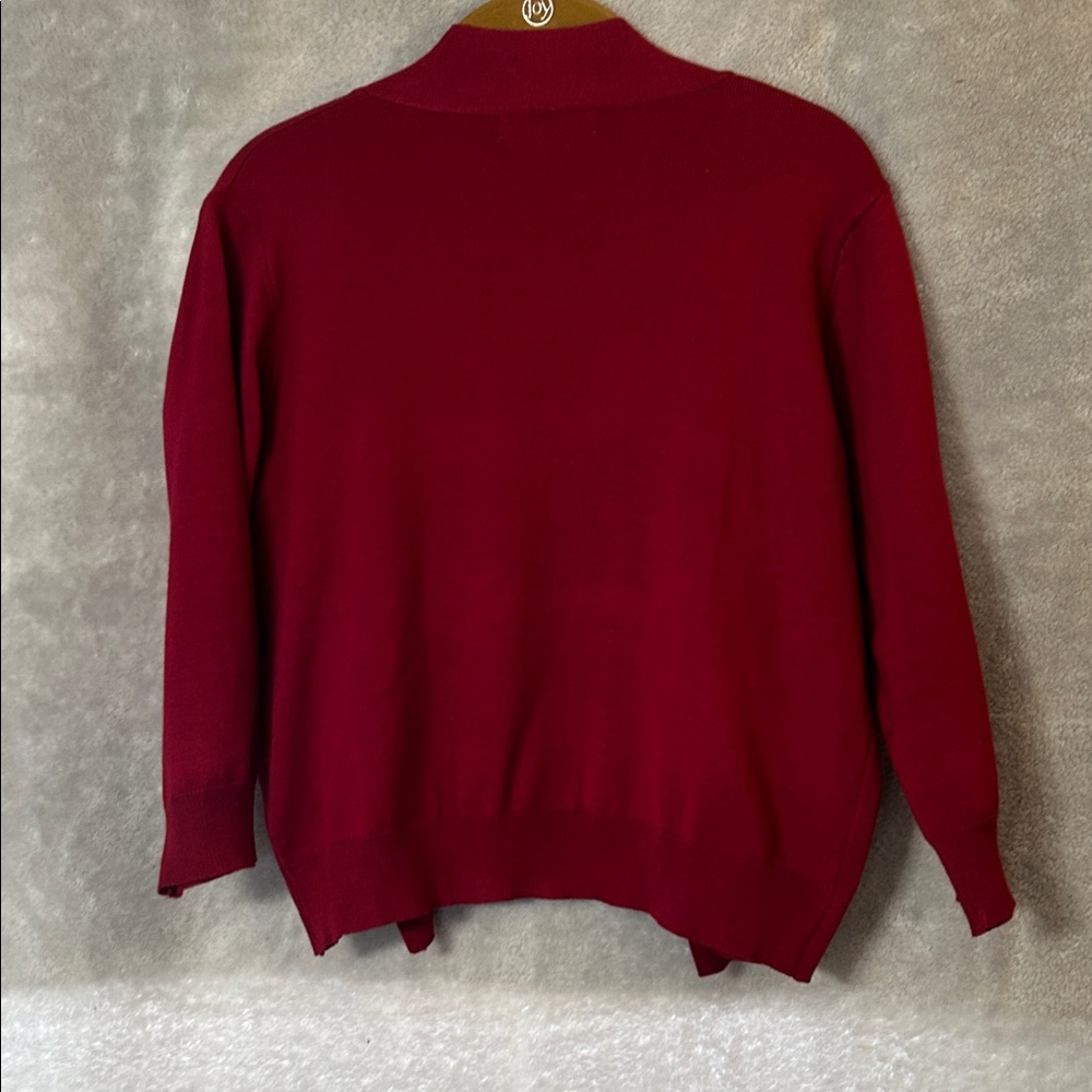 Grace Karin Women's Deep Red Open Front 3/4Sleeve Cardigan - Picture 4 of 8
